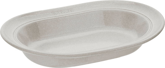 Staub Teller in Weißer Trüffel, 25 cm, geeignet für die Präsentation von Speisen.