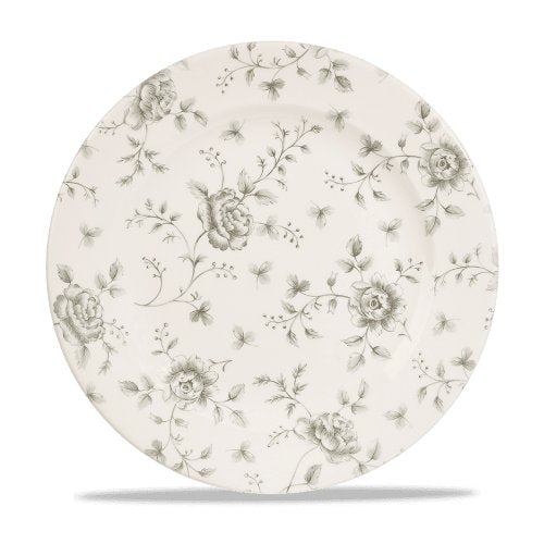 Flacher Churchill Super Vitrified Teller mit Rose Chintz Dekor für gastronomische Anwendungen.