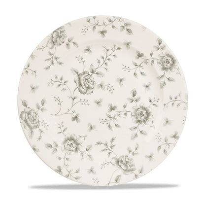 Flacher Churchill Super Vitrified Teller mit Rose Chintz Dekor für gastronomische Anwendungen.
