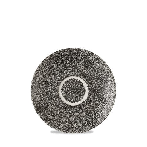 Churchill Super Vitrified Raku Quartz Black Cappuccino-Untertasse 15,6cm für Gastronomie