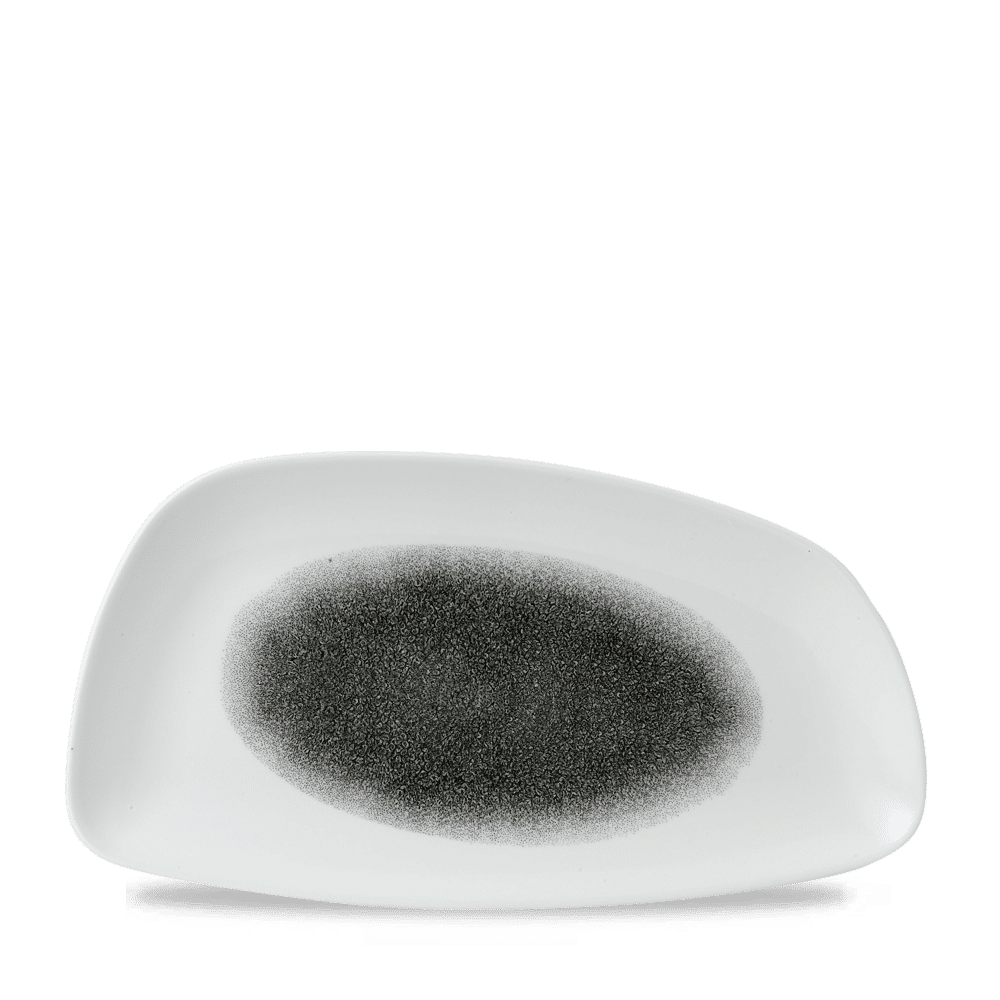 Churchill Super Vitrified Raku Quartz Black Chefs Geo Platte für die Gastronomie