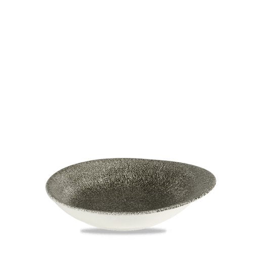 Churchill Raku Quartz Black Teller für Gastronomie, rund und tief, 18.5 cm