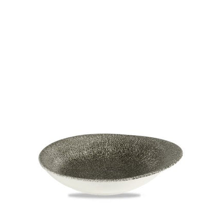 Churchill Raku Quartz Black Teller für Gastronomie, rund und tief, 18.5 cm