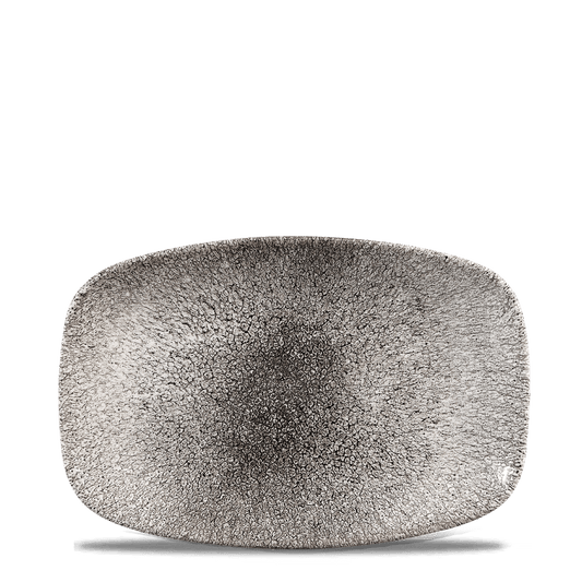 Churchill Raku Quartz Black Chefs Platte 23.7x15.7cm für Gastronomie