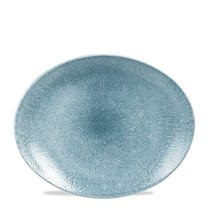 Churchill Raku Topaz Blue Platte Oval Coup 25,5cm für Gastronomie und Catering