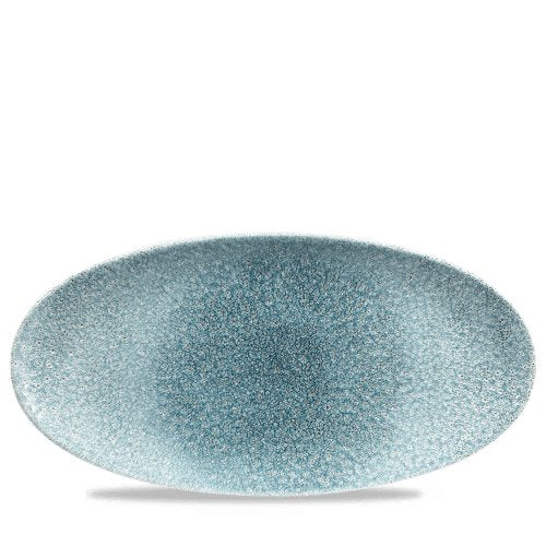 Churchill Super Vitrified Raku Topaz Blue Oval Chefs Platte für Gastronomie und Catering