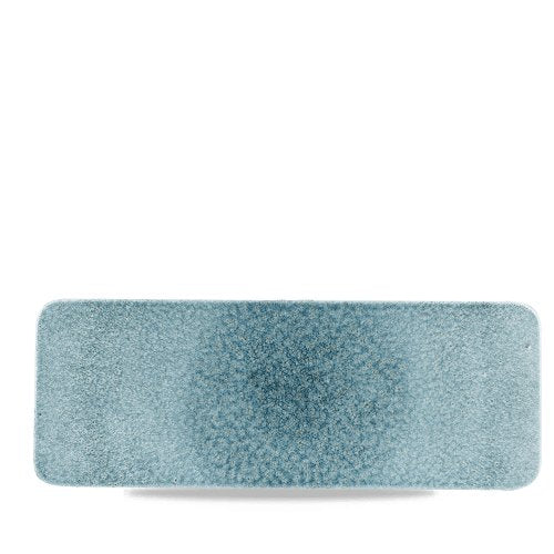 Churchill Raku Topaz Blue Platte, rechteckig, 37.6x14cm, für Gastronomie