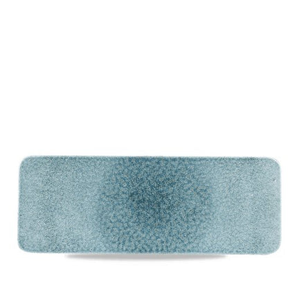 Churchill Raku Topaz Blue Platte, rechteckig, 37.6x14cm, für Gastronomie
