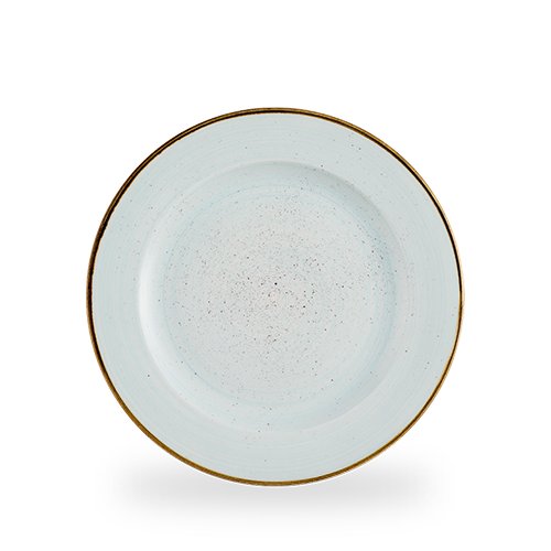Flacher Teller von Churchill, ideal für die Gastronomie, handbemalt und langlebig.