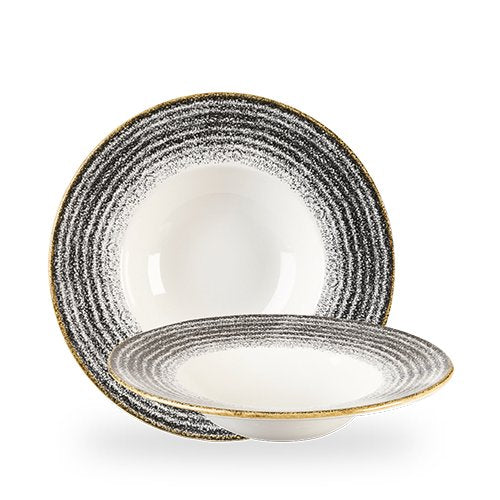 Churchill Super Vitrified Studio Prints Charcoal Black Teller Tief 28cm für Gastronomie