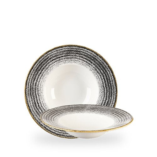 Churchill Super Vitrified Studio Prints Charcoal Black Teller Tief 24cm für Gastronomie