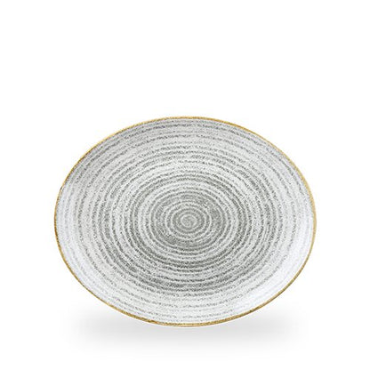 Churchill Super Vitrified Studio Prints Stone Grey Platte Oval 27cm für gastronomische Anwendungen