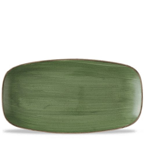 Churchill Super Vitrified Stonecast Sorrel Green Platte rechteckig 35,5 x 18,9 cm für Gastronomie