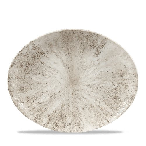 Churchill Super Vitrified Stone Agate Grey Platte Oval 31.7cm für die Gastronomie