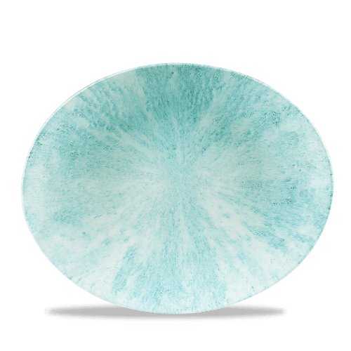 Churchill Super Vitrified Stone Aquamarine Orbit Platte oval 31.7cm für Gastronomie