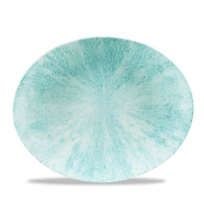 Churchill Super Vitrified Stone Aquamarine Orbit Platte oval 31.7cm für Gastronomie