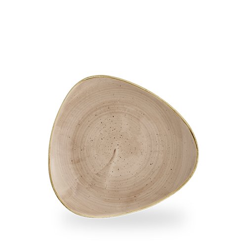 Churchill Super Vitrified Stonecast Truffle dreieckiger Teller für kreative Gastronomie.