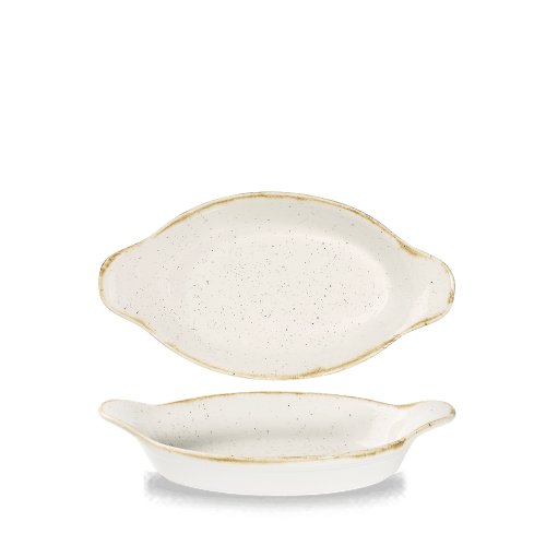 Churchill Super Vitrified Stonecast Barley White Pfanne Oval 23.2x12.5cm für Gastronomie