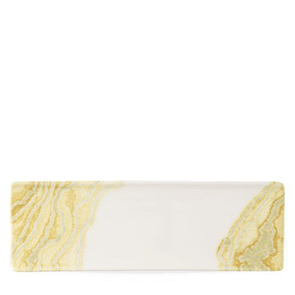 Churchill Super Vitrified Tide Gold Platte rechteckig 33x11cm für elegante Speisenpräsentation