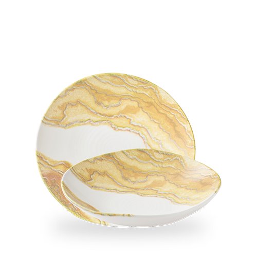 Churchill Super Vitrified Tide Gold Asymmetrisch Schale 25cm für Gastronomie