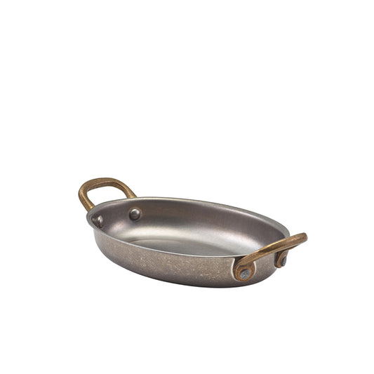 Nevilles GenWare Vintage Steel Oval Dish für die Präsentation von Speisen