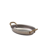 Nevilles GenWare Vintage-Stahl ovale Schale 16.5 x 12.5 cm