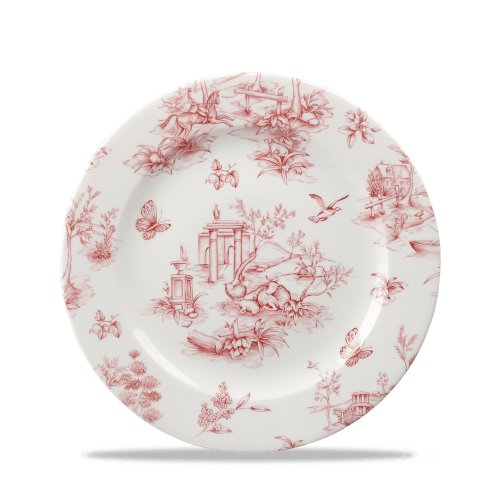 Churchill Super Vitrified Cranberry Toile Teller Flach 21cm - ideal für die Gastronomie