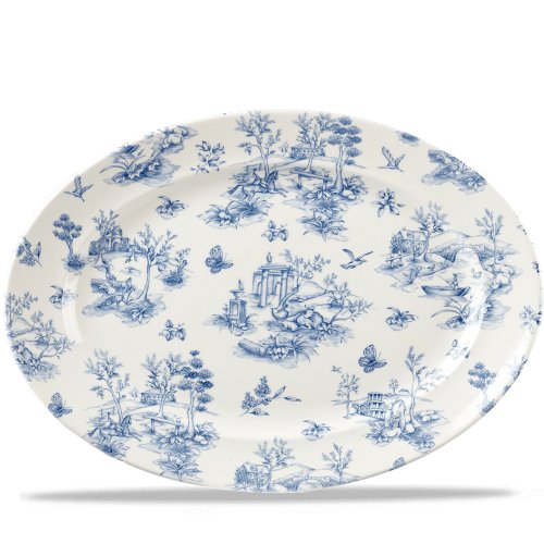 Churchill Super Vitrified Toile Prague Ovalplatte 36,5 x 29,3cm für die Speisenpräsentation
