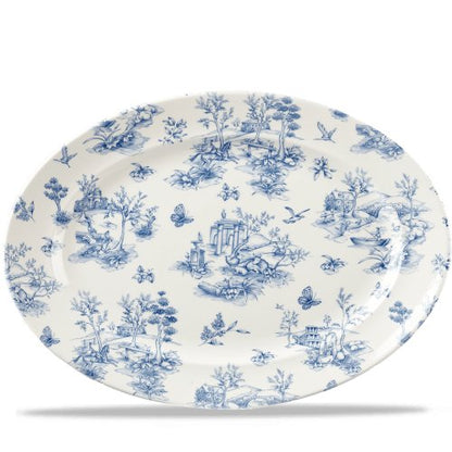 Churchill Super Vitrified Toile Prague Ovalplatte 36,5 x 29,3cm für die Speisenpräsentation