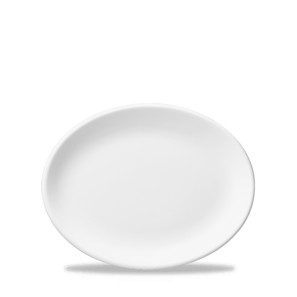 Churchill Super Vitrified White Platte Oval Coup 25,4cm für Gastronomie