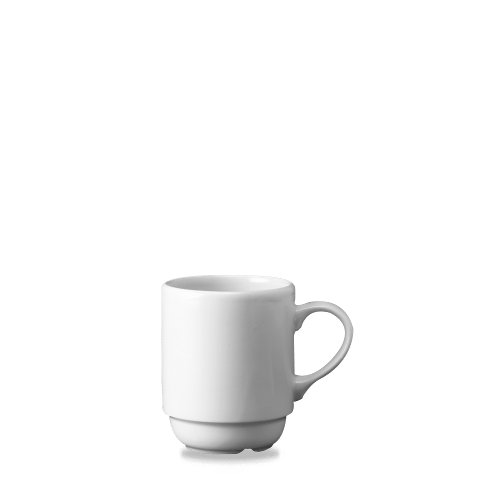 Churchill Super Vitrified White Becher, stapelbar, für Getränke im Gastronomiebereich