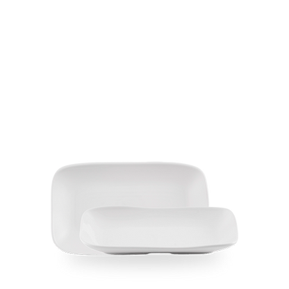 Churchill Super Vitrified White Tiefes Naturtablett 22x13cm für Gastronomie