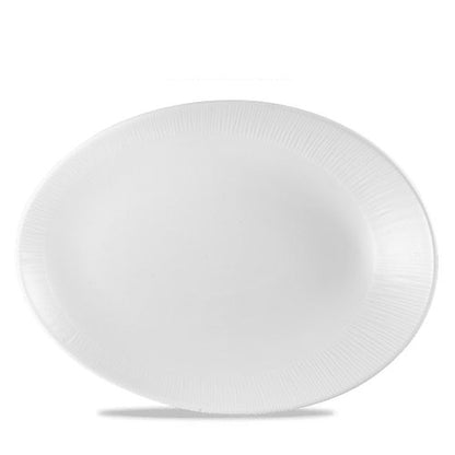 Ovaler Teller aus der Bamboo-Serie von Churchill, geeignet für die Gastronomie.