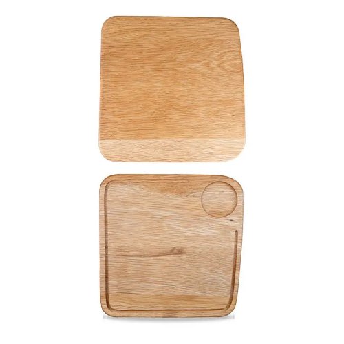Art De Cuisine Holzbord Quadrat aus Eiche für die Speisenpräsentation im Gastronomiebereich