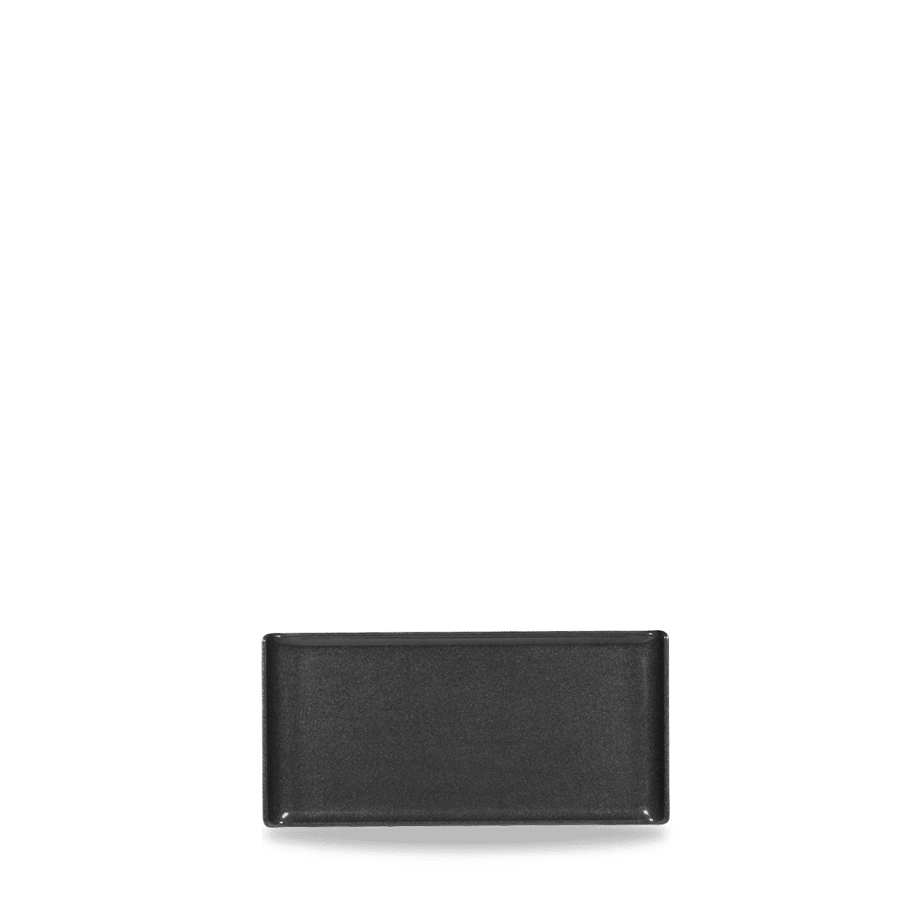 Alchemy Rechteckiges Schwarzes Melamine Tablett 30cm x 14.5cm für Buffet und Catering