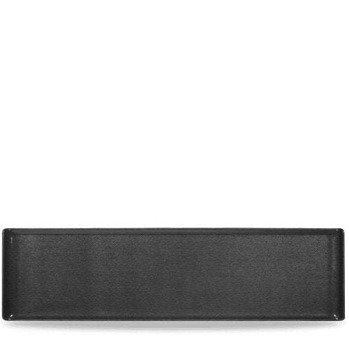 Alchemy Rechteckiges schwarzes Melamine Tablett für Buffetpräsentationen