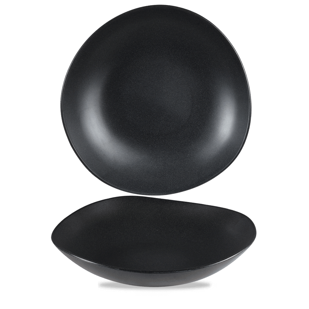 Alchemy Trace Granit Schwarz Melamin Schale 38cm für Buffet-Präsentationen