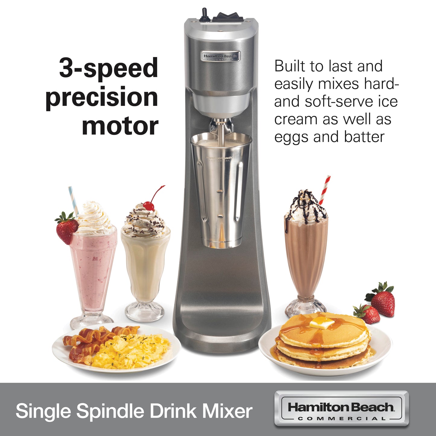Hamilton Beach Commercial® Single Spindle Getränkemixer HMD200R für die Zubereitung von Shakes und Cocktails