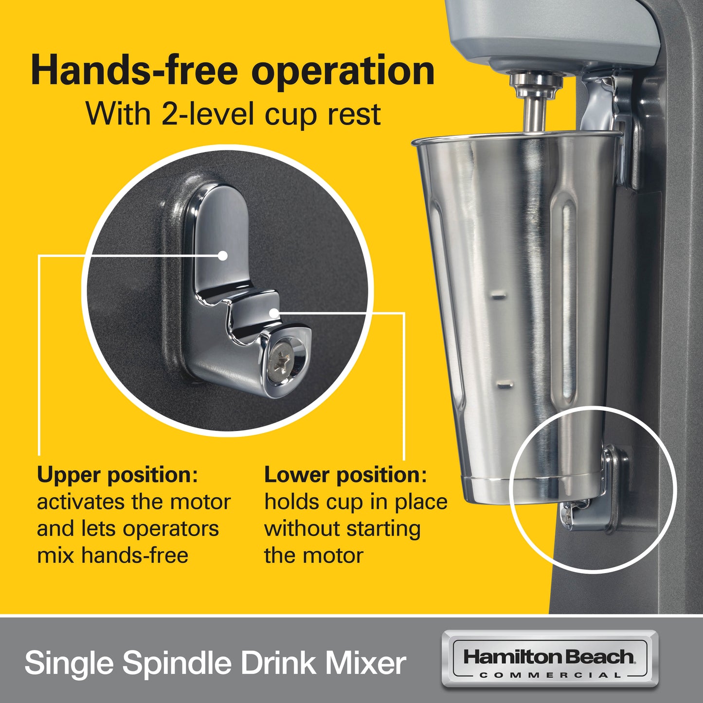 Hamilton Beach Commercial® Single Spindle Getränkemixer HMD200R für die Zubereitung von Shakes und Cocktails