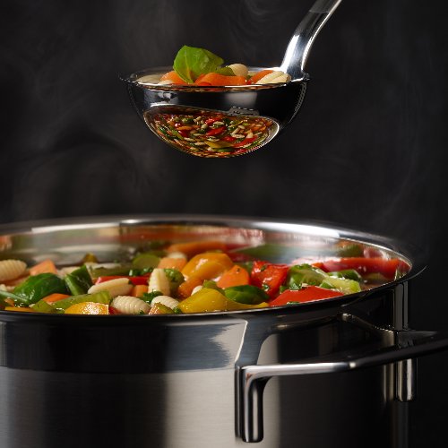 RÖSLE Schöpflöffel HAKEN Ø 10 cm, Edelstahl, ideal zum Schöpfen von Flüssigkeiten